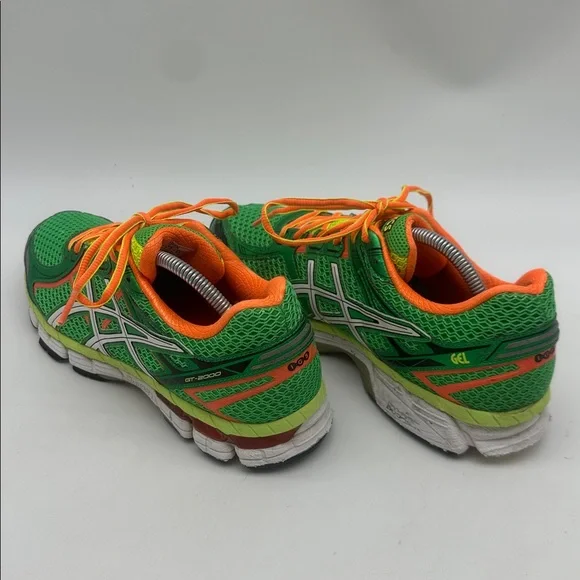 Asics Green and Orange Women's Running Sneakers - Picture 9 of 16